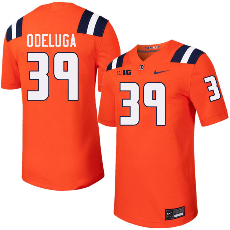 Men #39 Kenenna Odeluga Illinois Fighting Illini College Football Jerseys Stitched-Orange